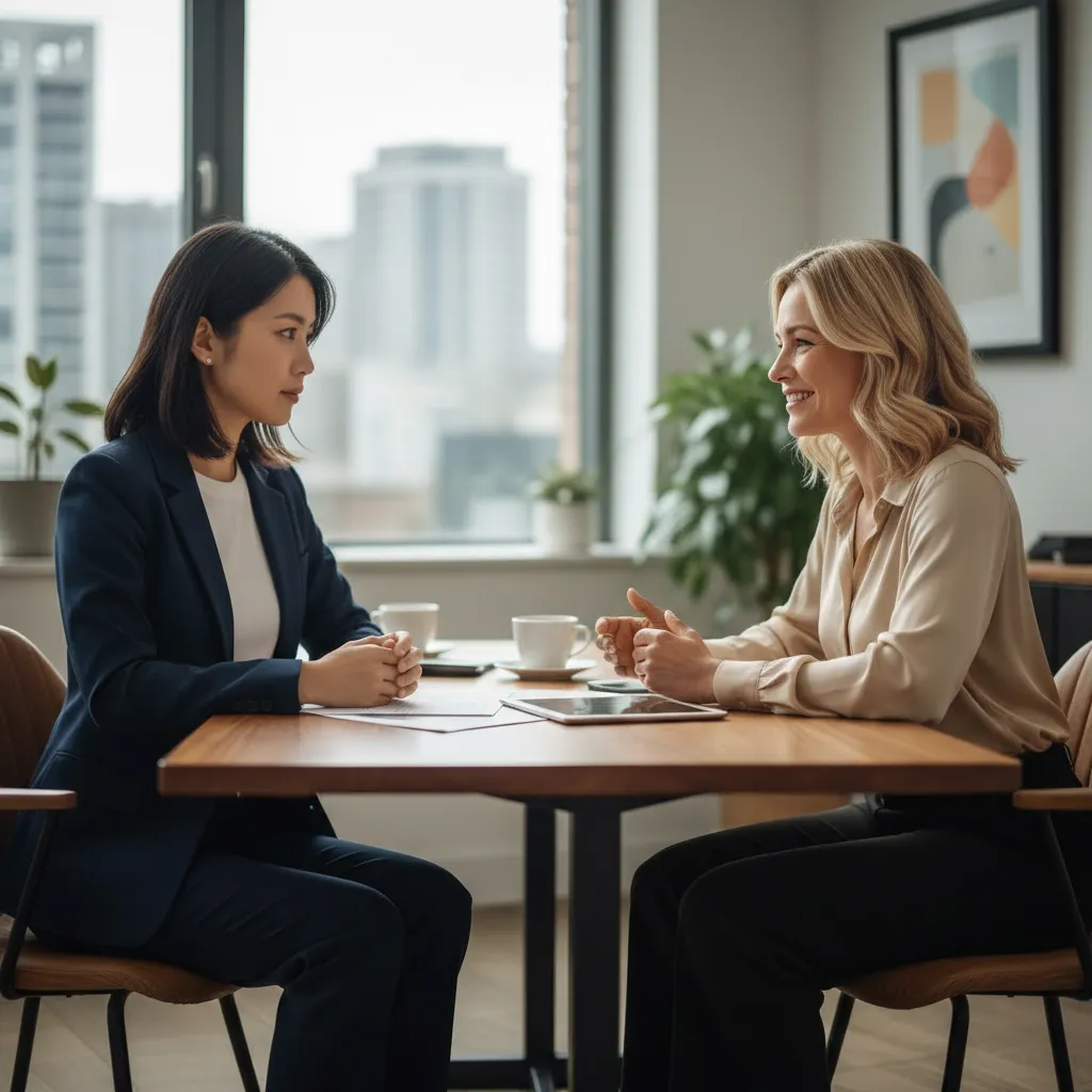 面談をする様子